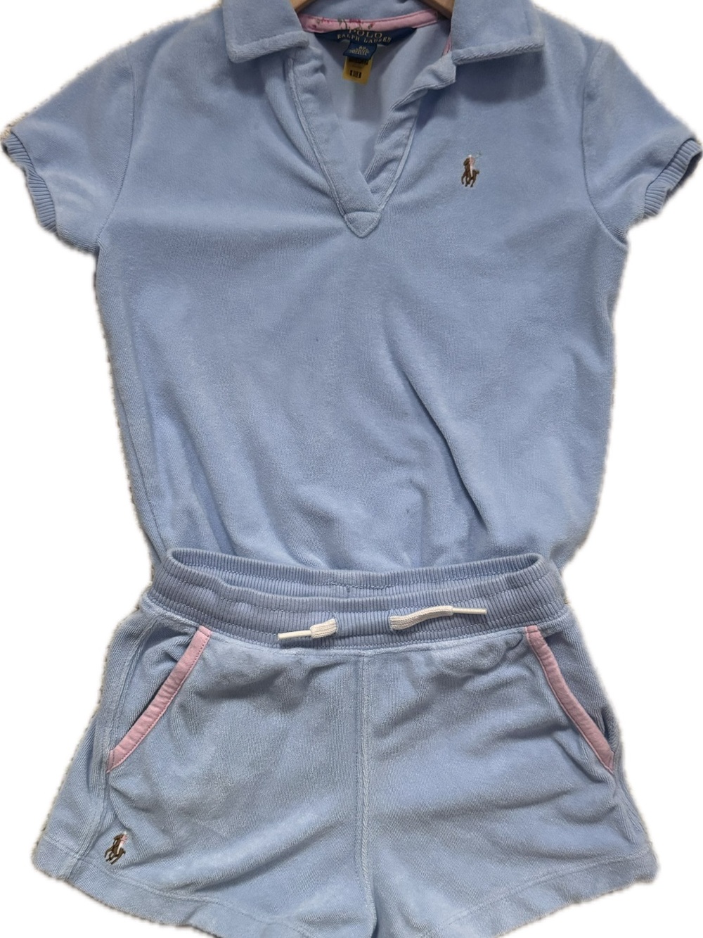 Ralph Lauren Pastel Blue Terry Polo short set